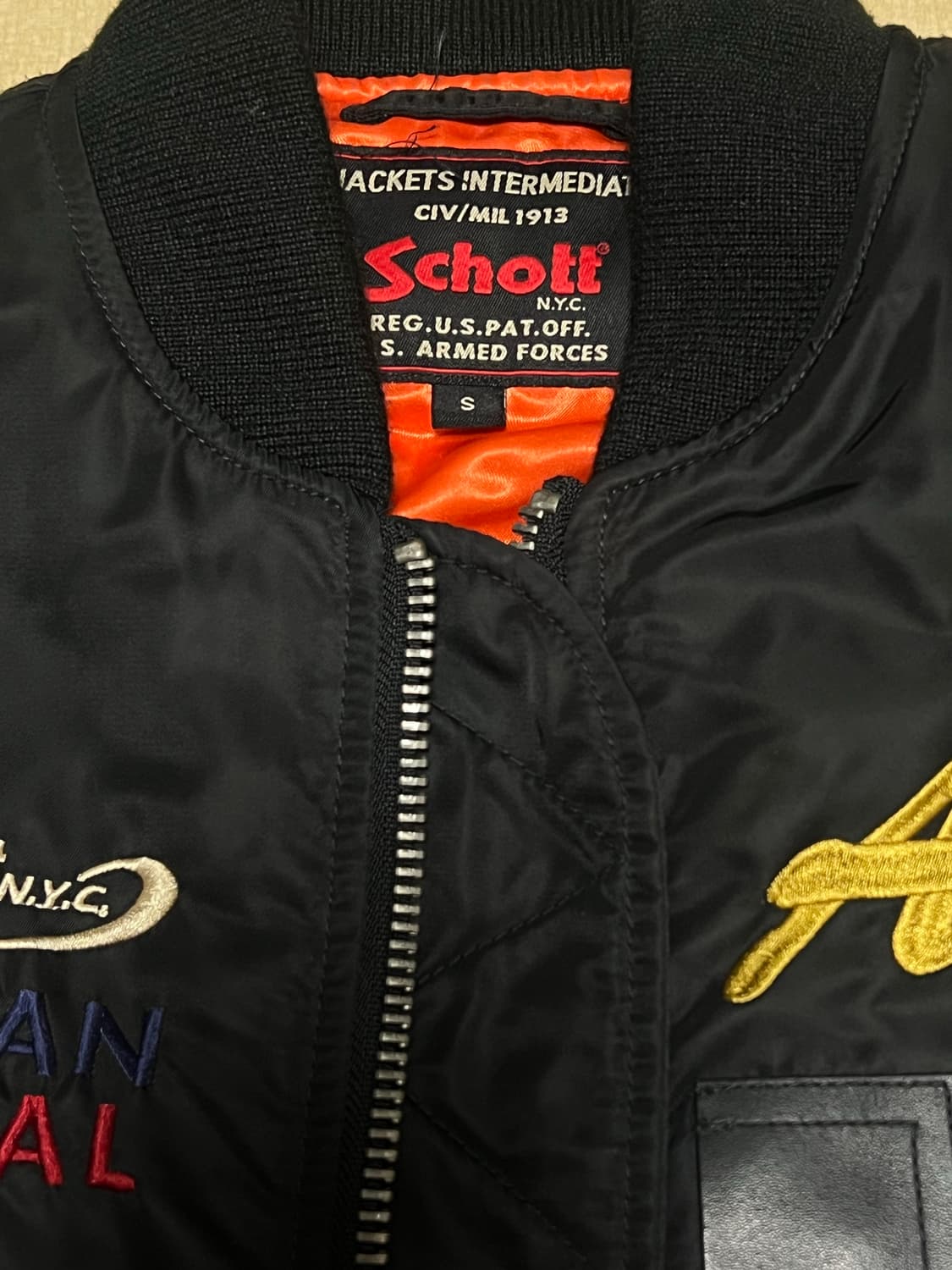 Schott 쇼트 MA-1 블루종 자켓 상품이미지4