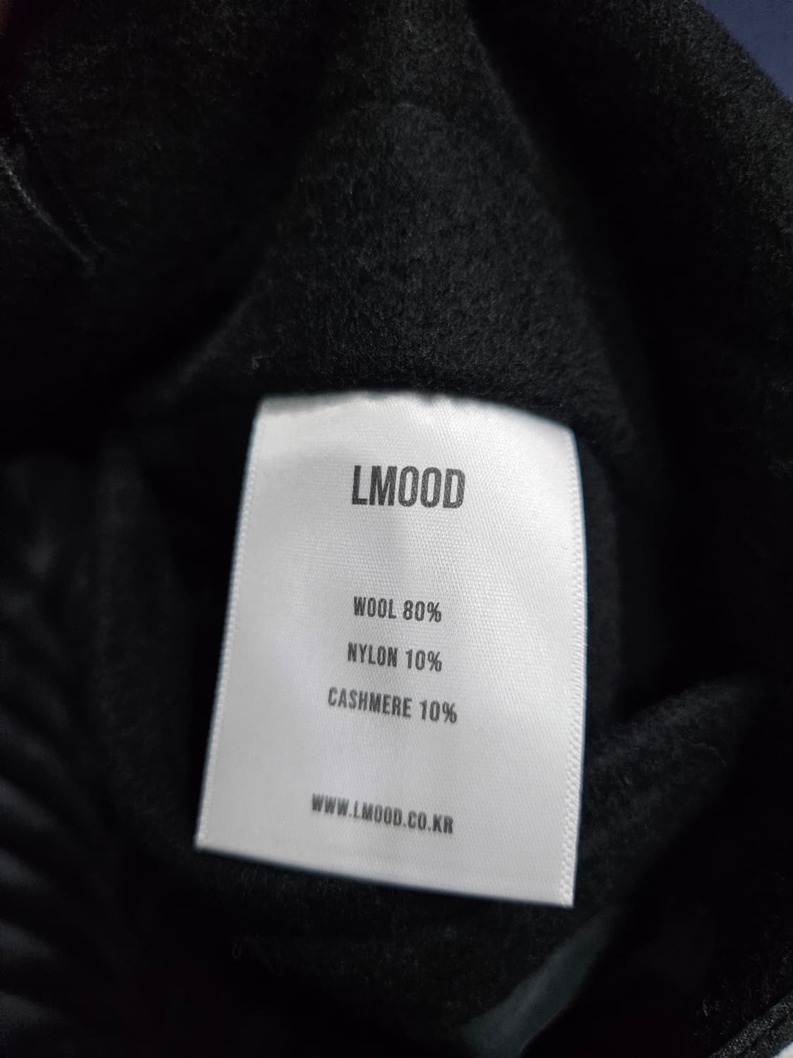 엘무드 블랙 남성 세미오버핏 100 후드 롱코트  상품이미지10