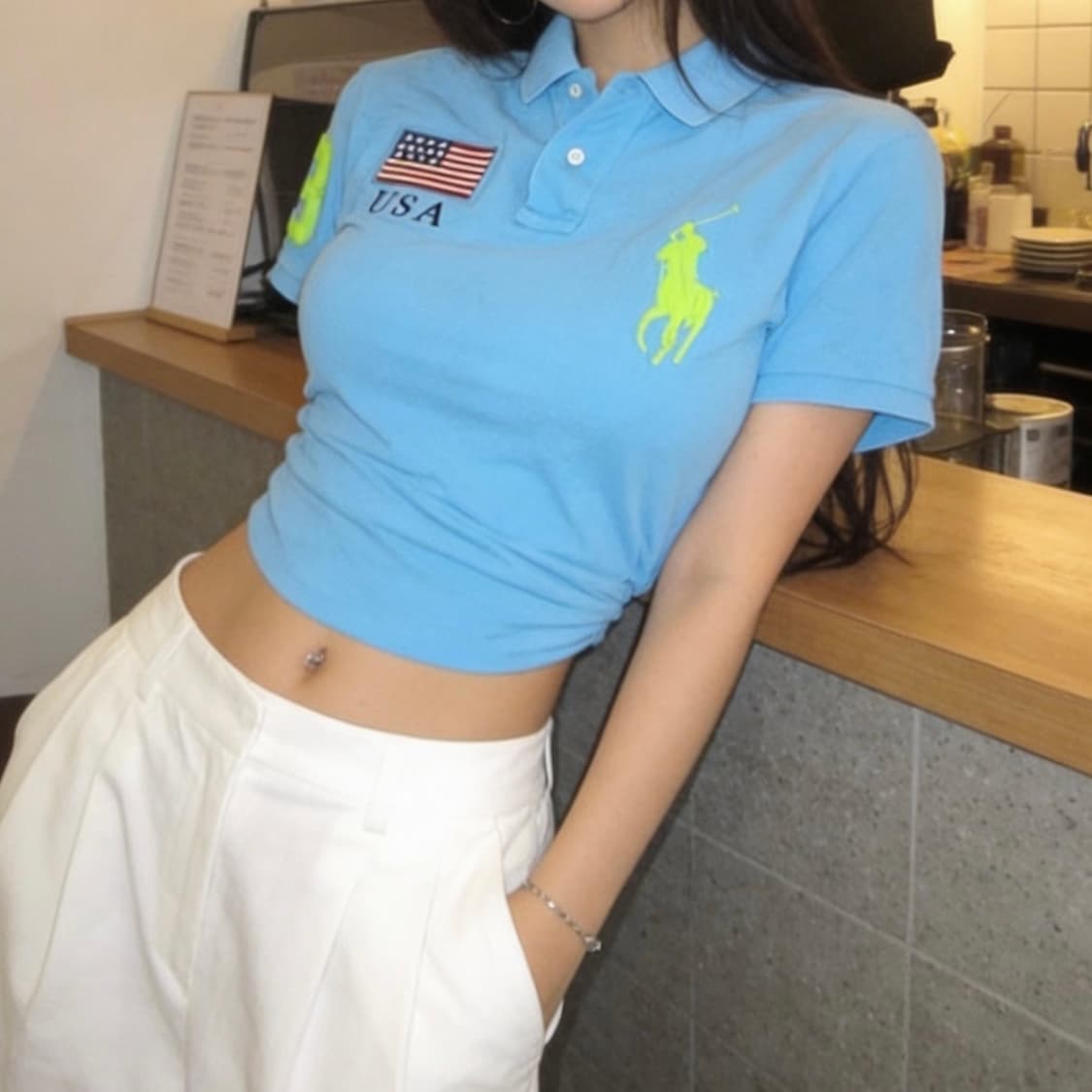 폴로 랄프 로렌 USA 빅포니 커스텀 핏 pk 티셔츠 상품이미지1