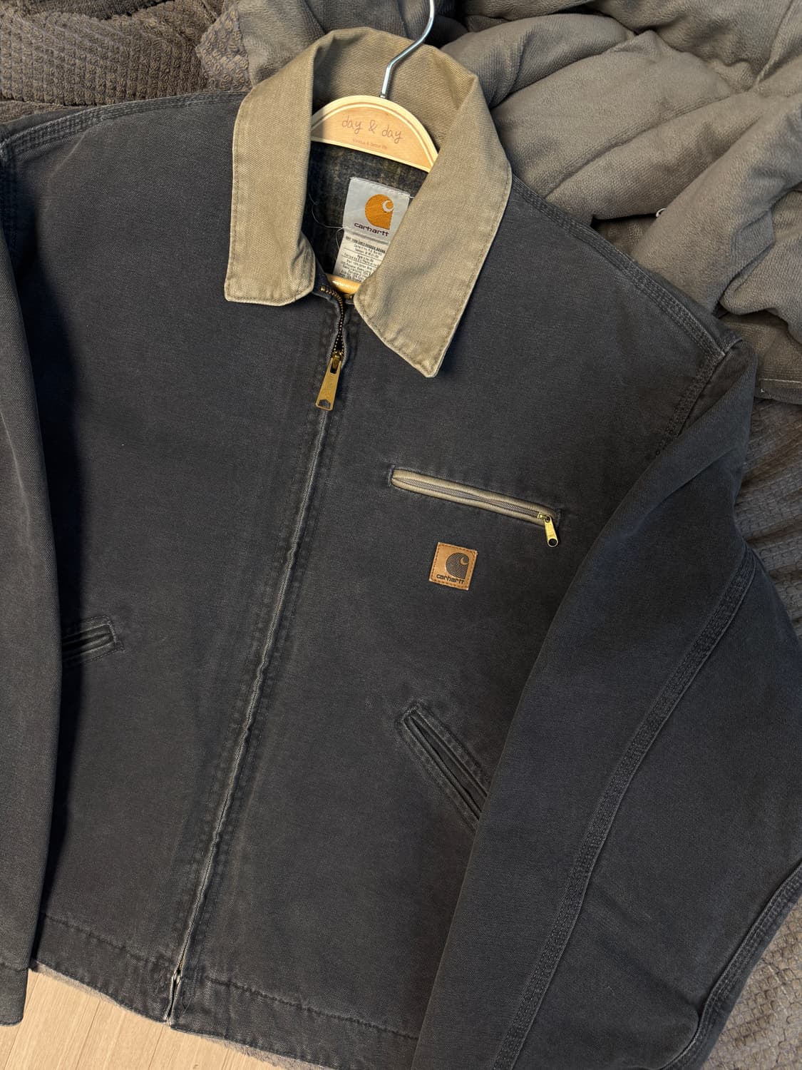 (순정종결개체)[L]칼하트 디트로이트 J97 구형 PTL 황색카라 자켓 상품이미지2