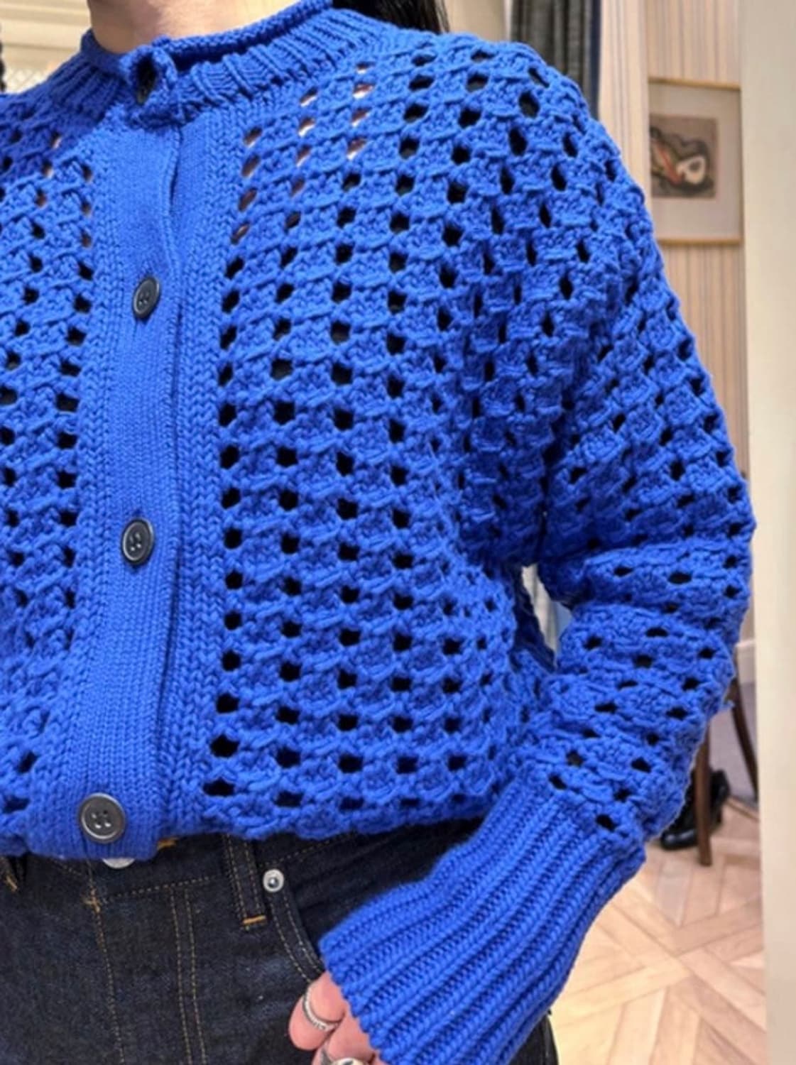 바토너 빔즈 별주 빅 메쉬 가디건 상품이미지7