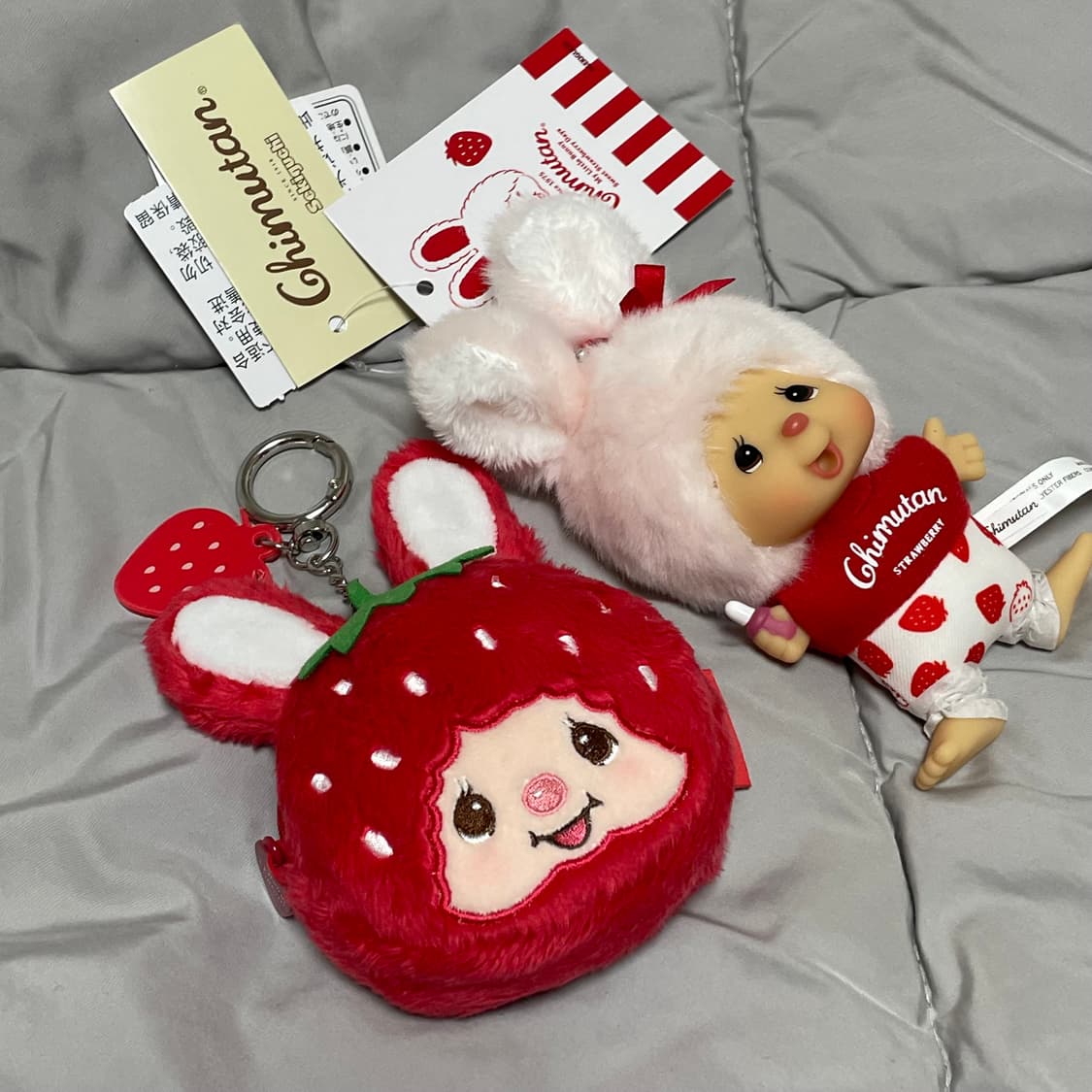 몬치치 치무탄 딸기 한정 키링 파우치 세트 상품이미지1