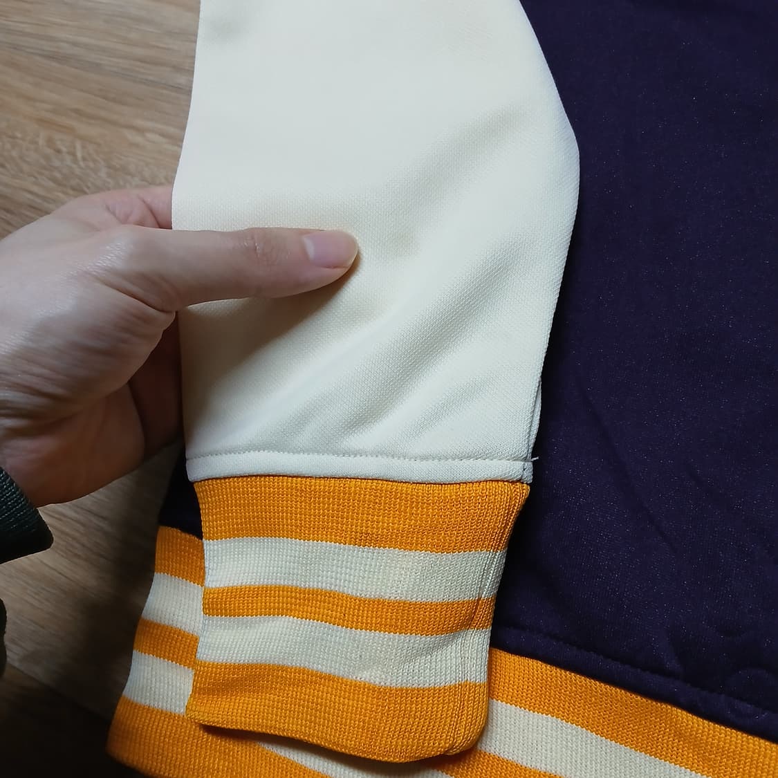 택붙은 미사용 해외판 스컬 바시티 져지 트랙 야구자켓 상품이미지9