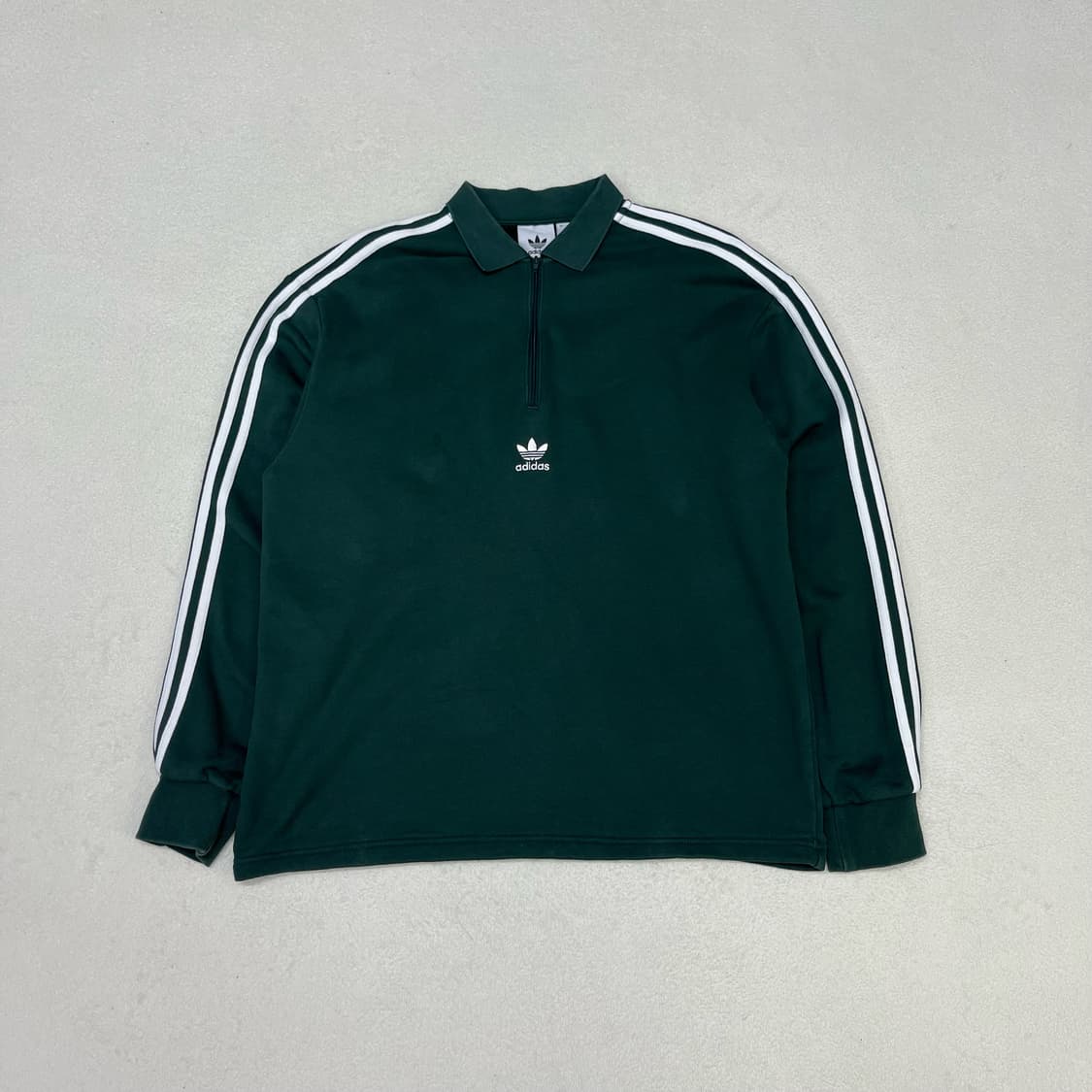 Adidas green center logo half zip-up mtm 상품이미지4