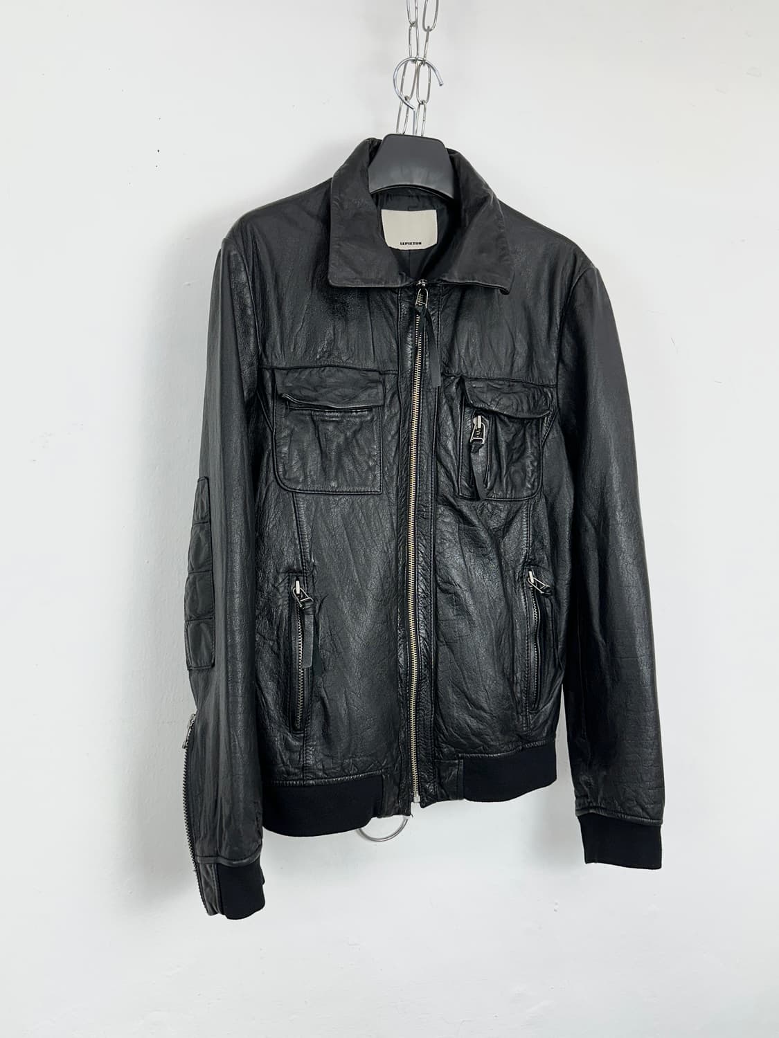 Lepieton Ribbed Lambskin Leather Jacket  상품이미지1