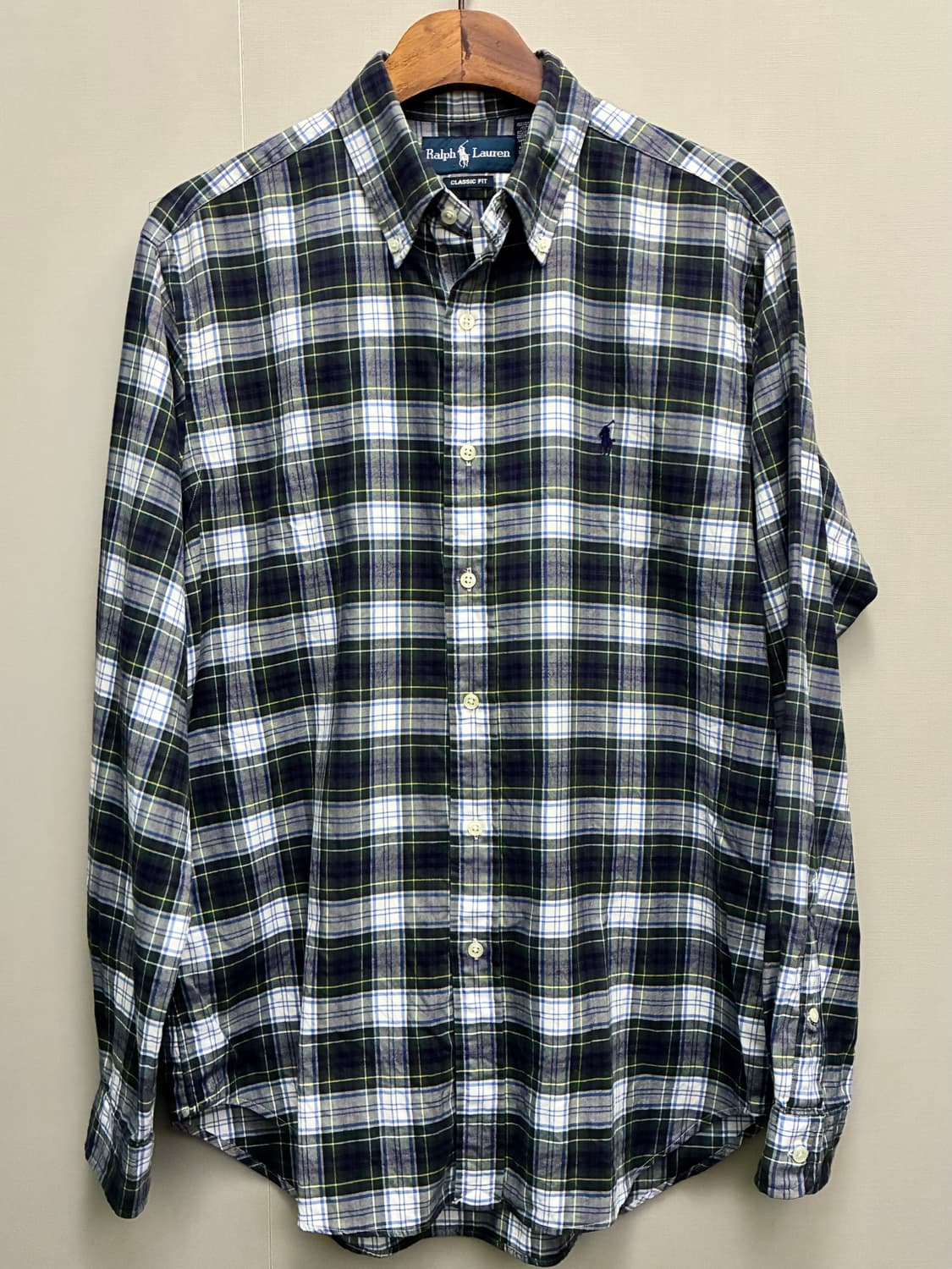 (M~L)POLO 폴로랄프로렌 클래식 그린 타탄체크 버튼다운 셔츠 상품이미지1