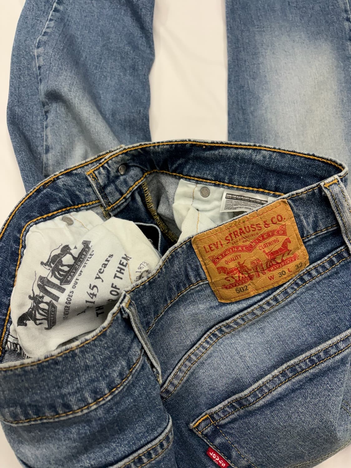 Levis 502 빈티지 워싱 데님 팬츠 Levis 502 상품이미지4