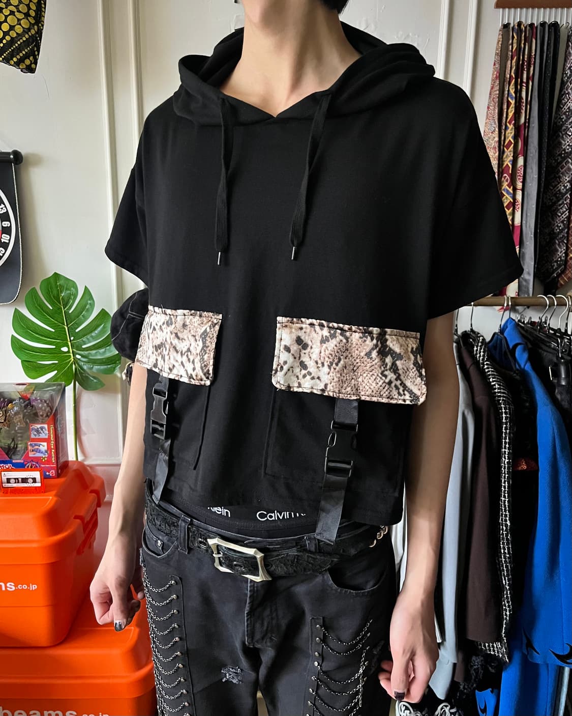 Chulatte Python Pocket 1/2 Hood T-Shirt 상품이미지2