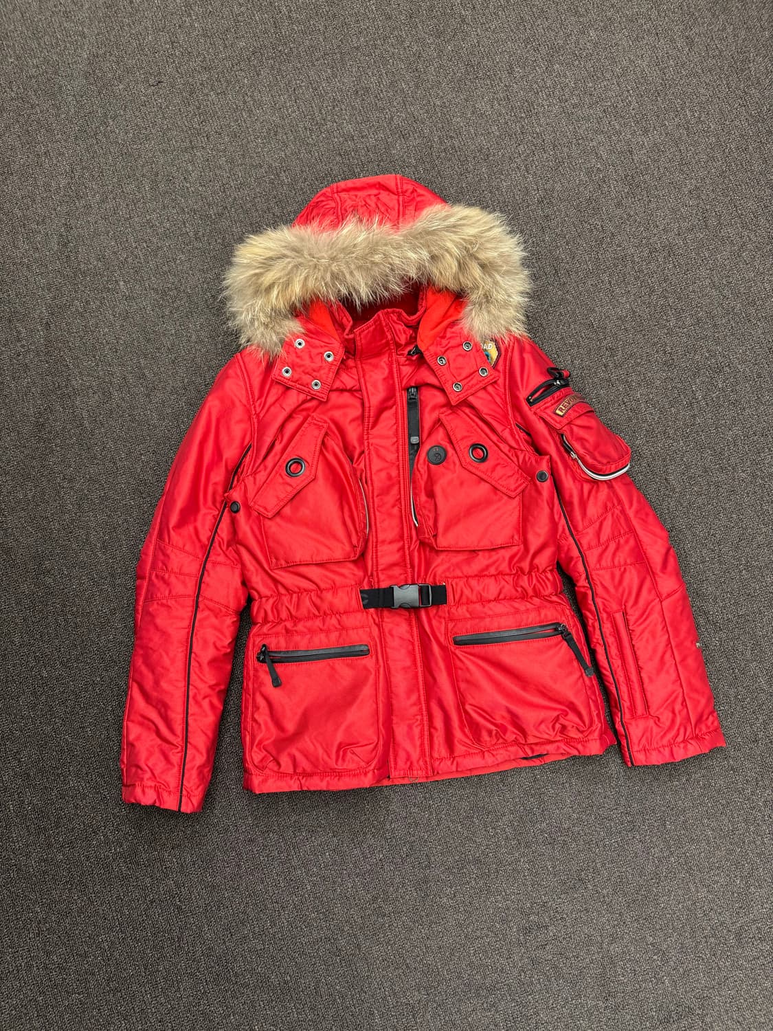 S)DOHC 빈티지 후드 퍼 멀티 포켓 봄버 패딩 상품이미지1