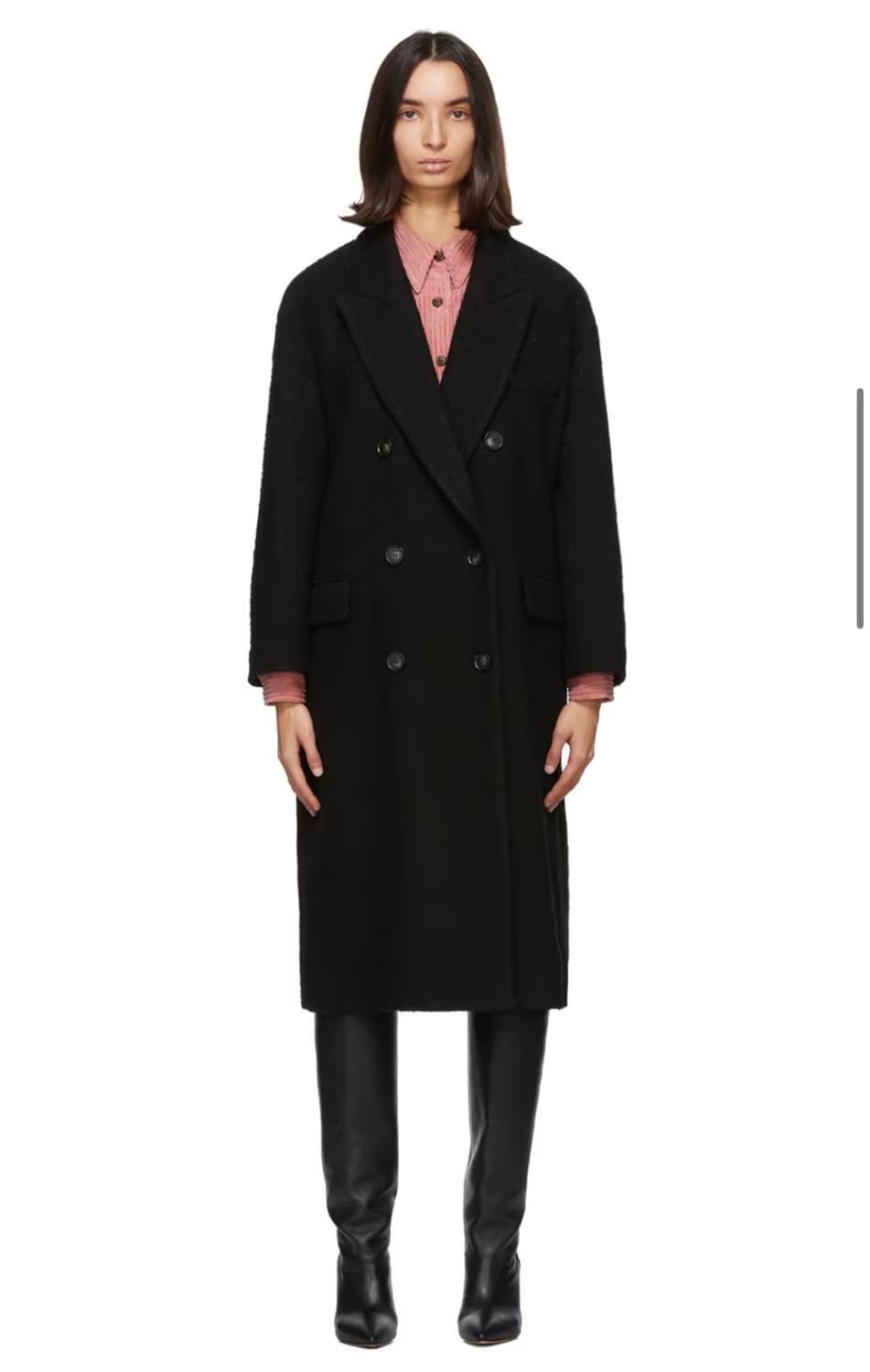 이자벨마랑 Ojima 코트 블랙 (부클 원단) 오버핏 XS 상품이미지1