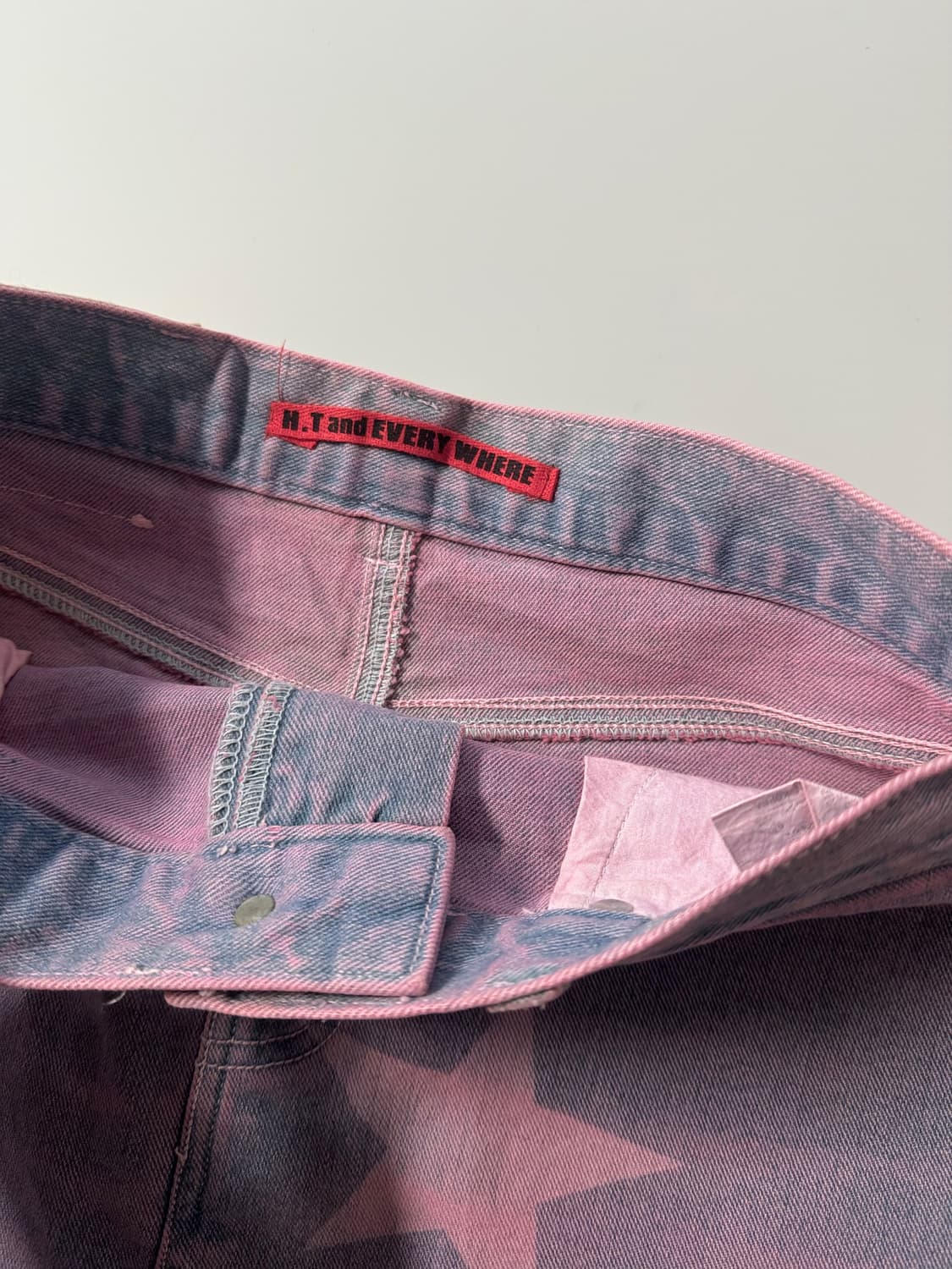 스타 프린티드 핑크 데님 스커트 상품이미지4