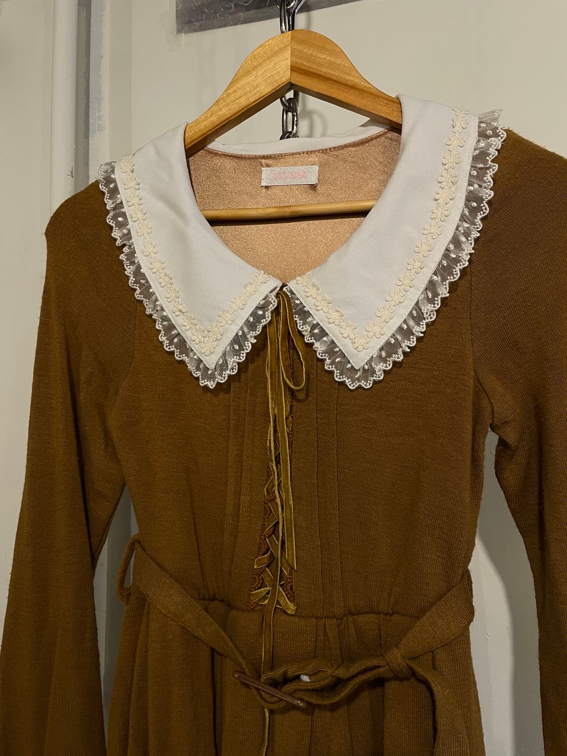 liz lisa 리즈리사 레이스 리본 스트랩 브라운 원피스 러블리 갸루 상품이미지3