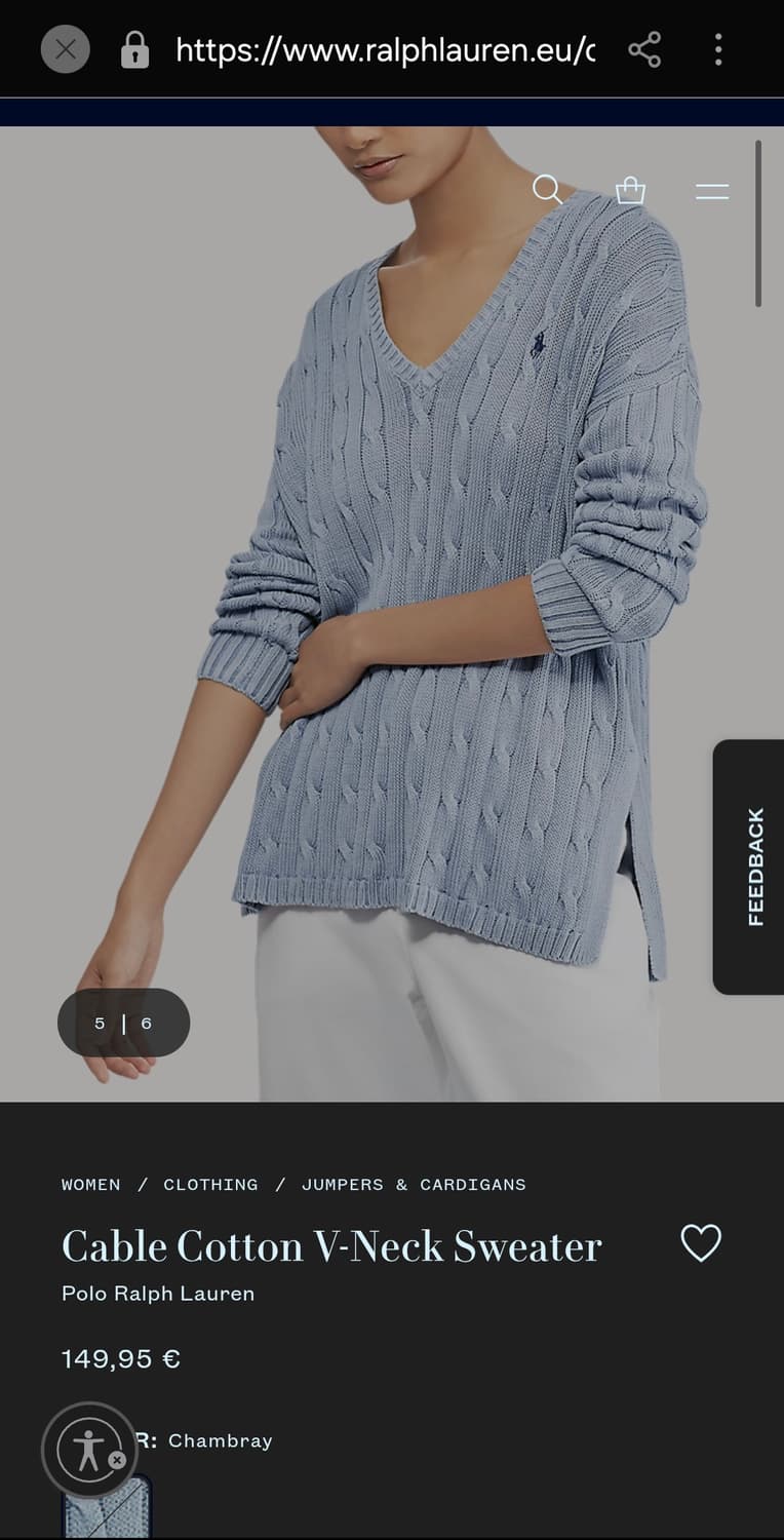 폴로 랄프로렌 피마코튼 케이블 니트 소라 상품이미지2