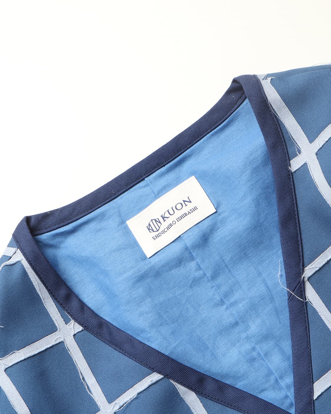 쿠온 KUON Collarless Plaid Jacket 상품이미지5