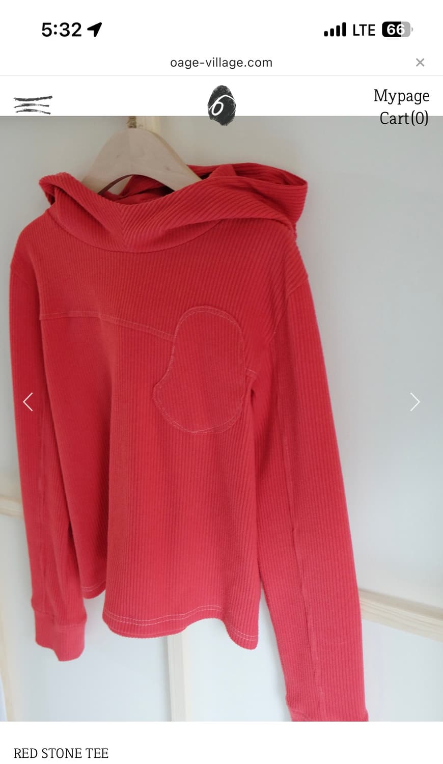 오에이지 (OAGE) red stone tee 상품이미지1