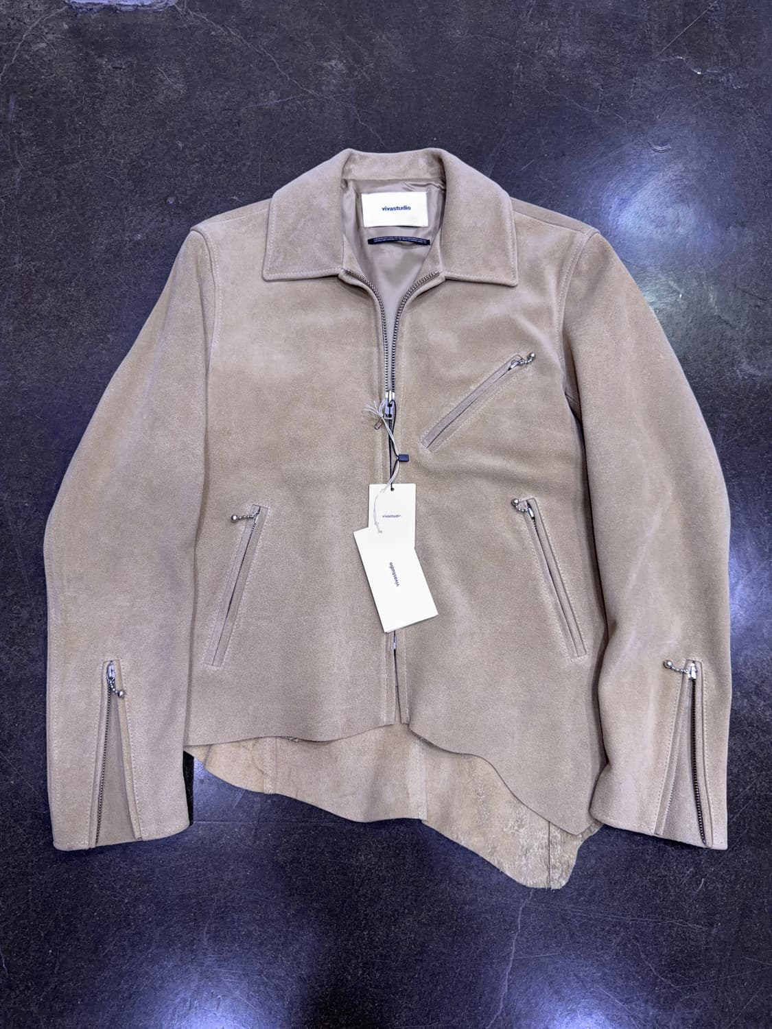 비바스튜디오 언발란스 스웨이드 싱글 라이더자켓 M 상품이미지4