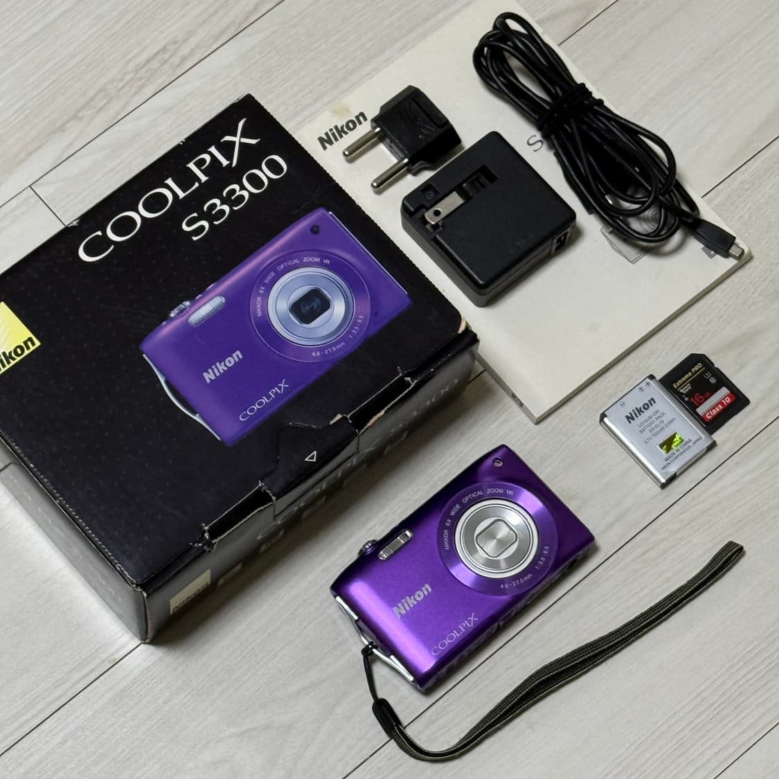 니콘 쿨픽스 s3300 빈티지 디카 디지털카메라 퍼플 상품이미지1
