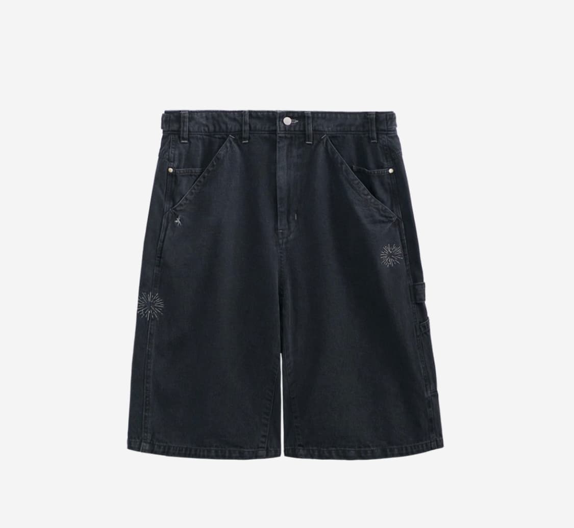 [3] 폴리테루 1/2 해머 팬츠 워시드 블랙 상품이미지1