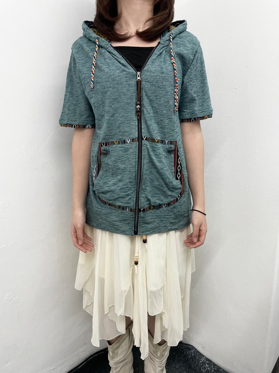 에스넥 히피 하프 후드집업 상품이미지4