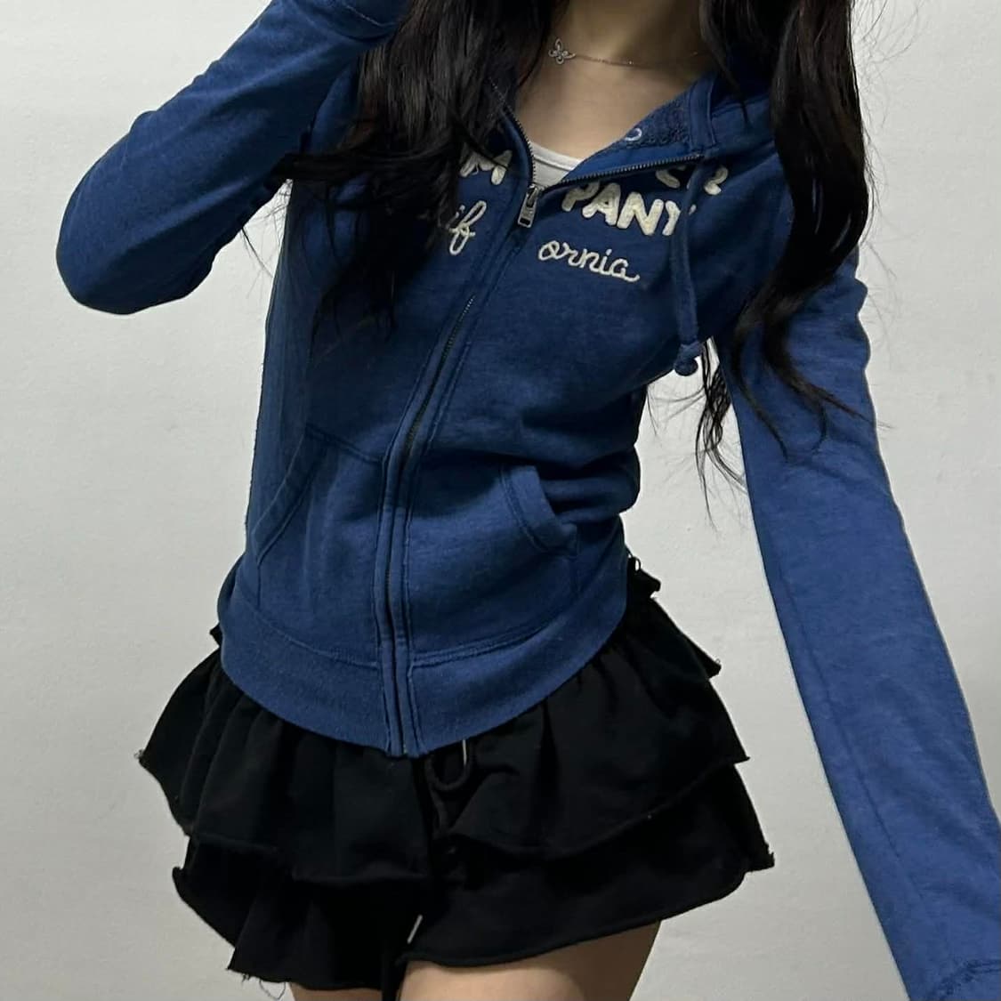 홀리스터 y2k 여리핏 걸즈 대대장 후드집업 희귀져지(M) 상품이미지2