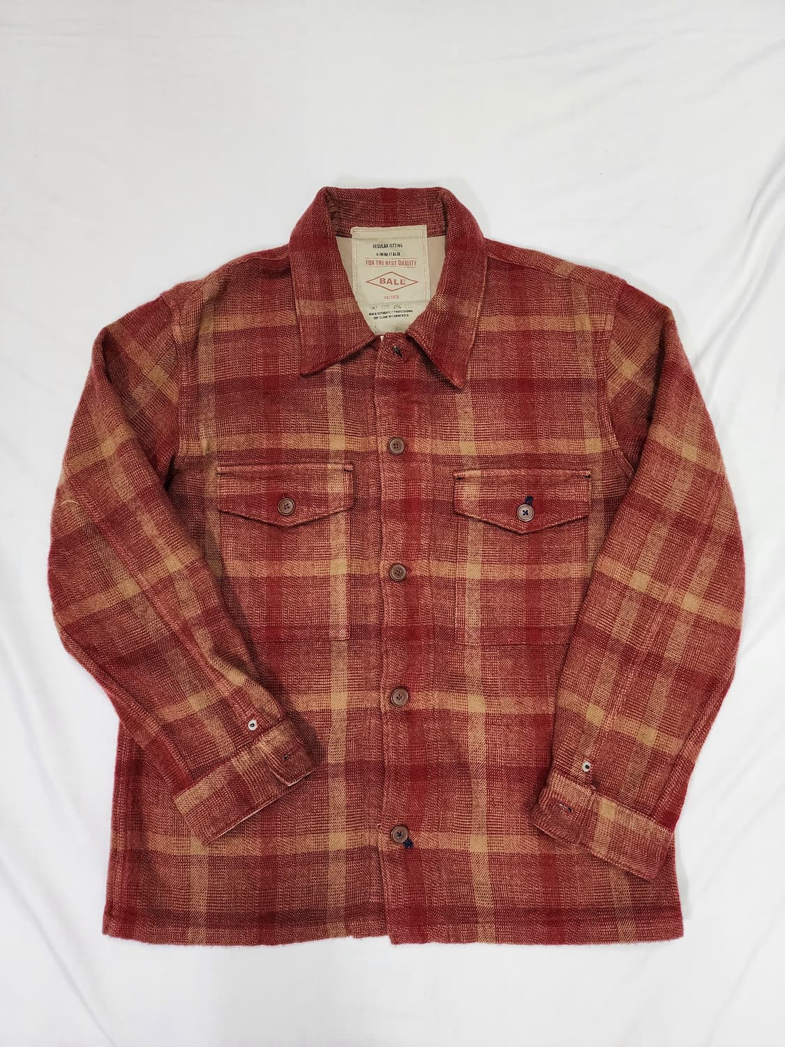 Ball 볼 플란넬 체크 집업 셔츠 상품이미지1