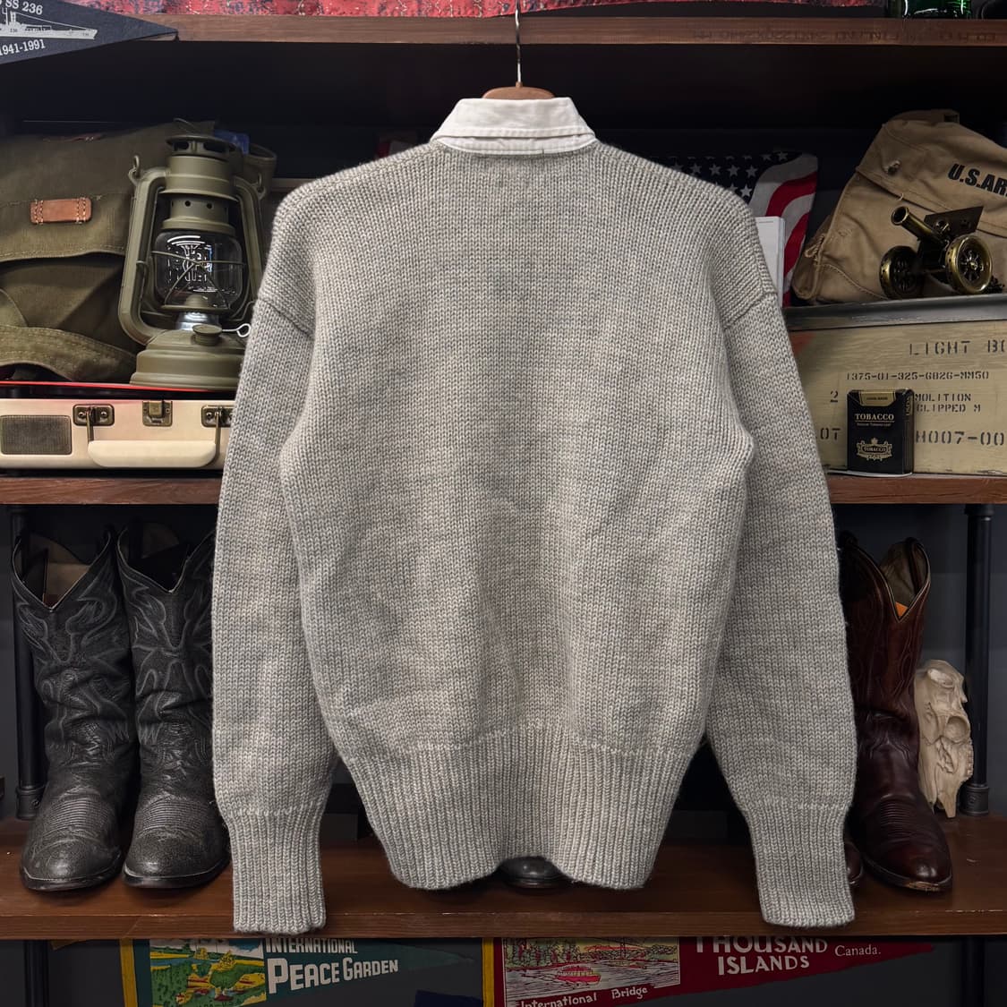 90s 폴로 랄프로렌 헤비 울 클래식 프레피 와펜 럭비 니트 N231 상품이미지2