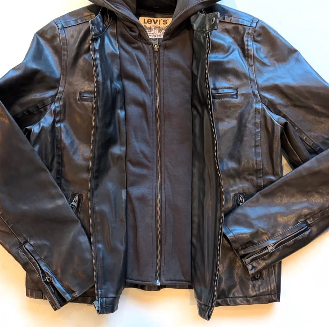리바이스 후드 레더 바이커 자켓 상품이미지5