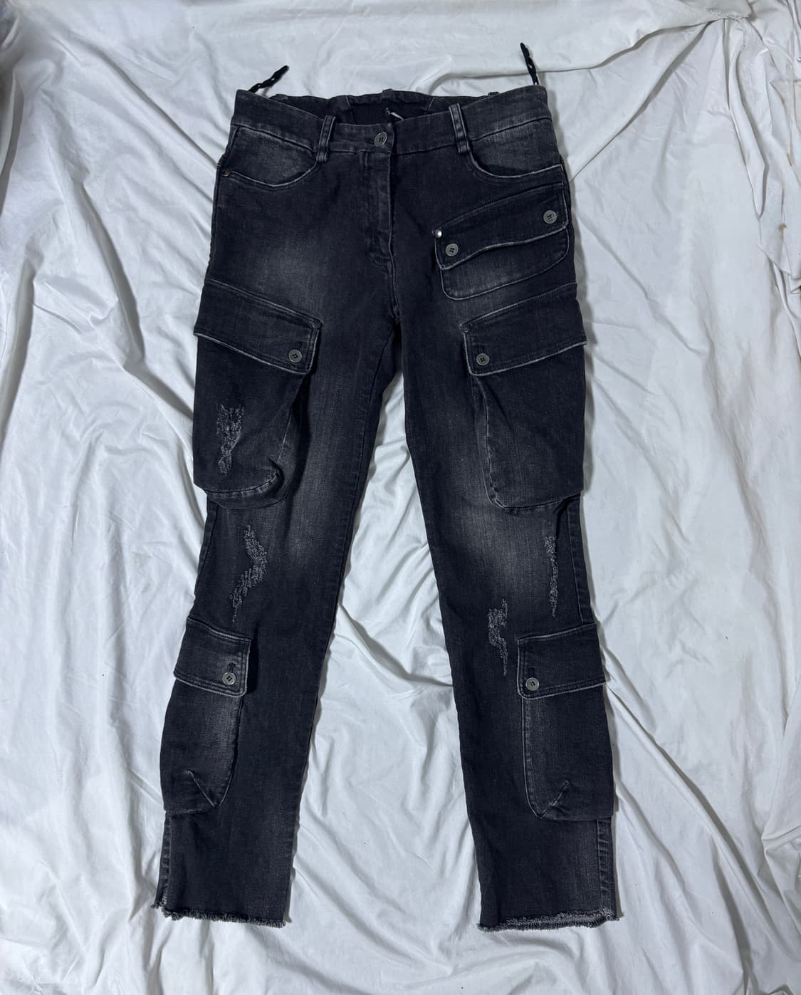 Masnada 슬림핏 데님 카고 팬츠 빈티지 상품이미지1