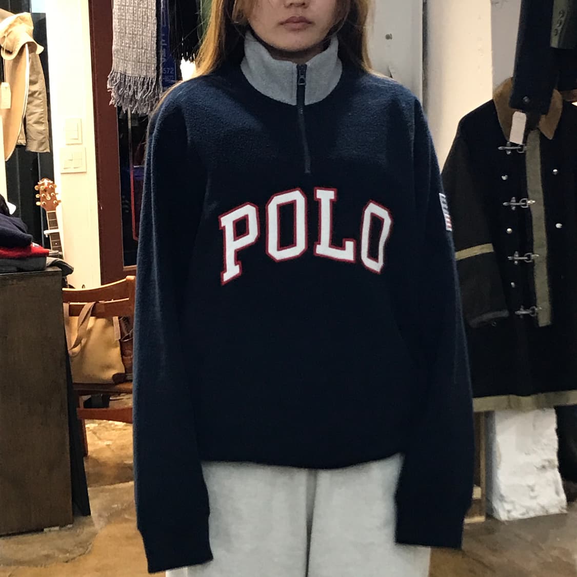 폴로랄프로렌 POLO 로고 후리스 반집업 자켓 남성 110 상품이미지8