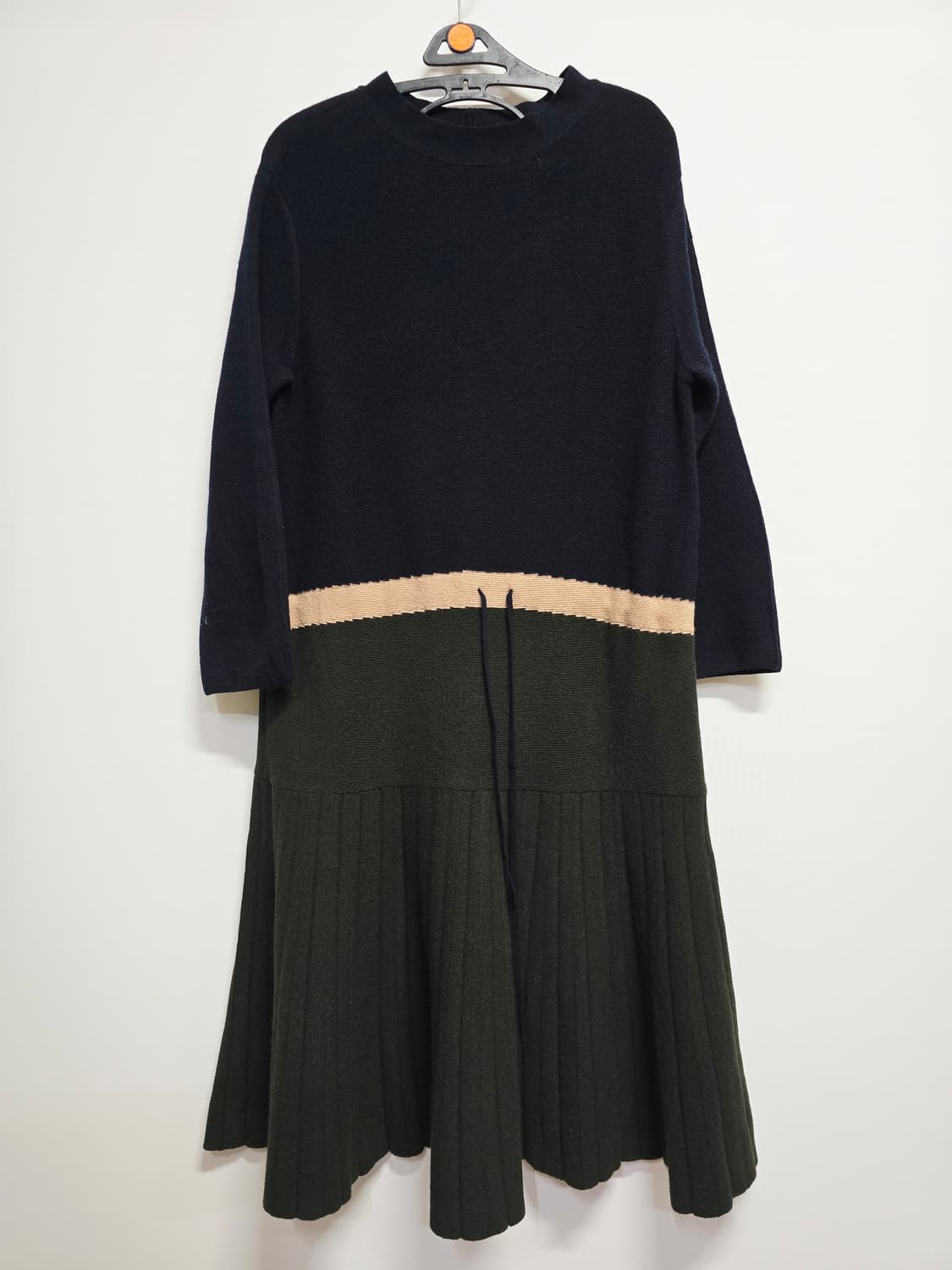 SJSJ 니트 플리츠 롱 원피스 모캐시미어 혼방 상품이미지1