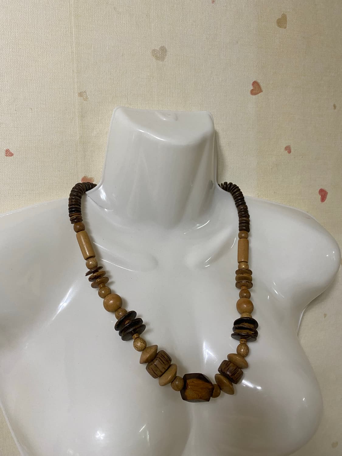 우드 나무 비즈 목걸이 빈티지 보헤미안룩 상품이미지2