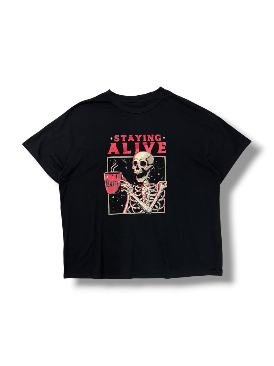 스컬 프린팅 빈티지 티셔츠 (2XL)  상품이미지1