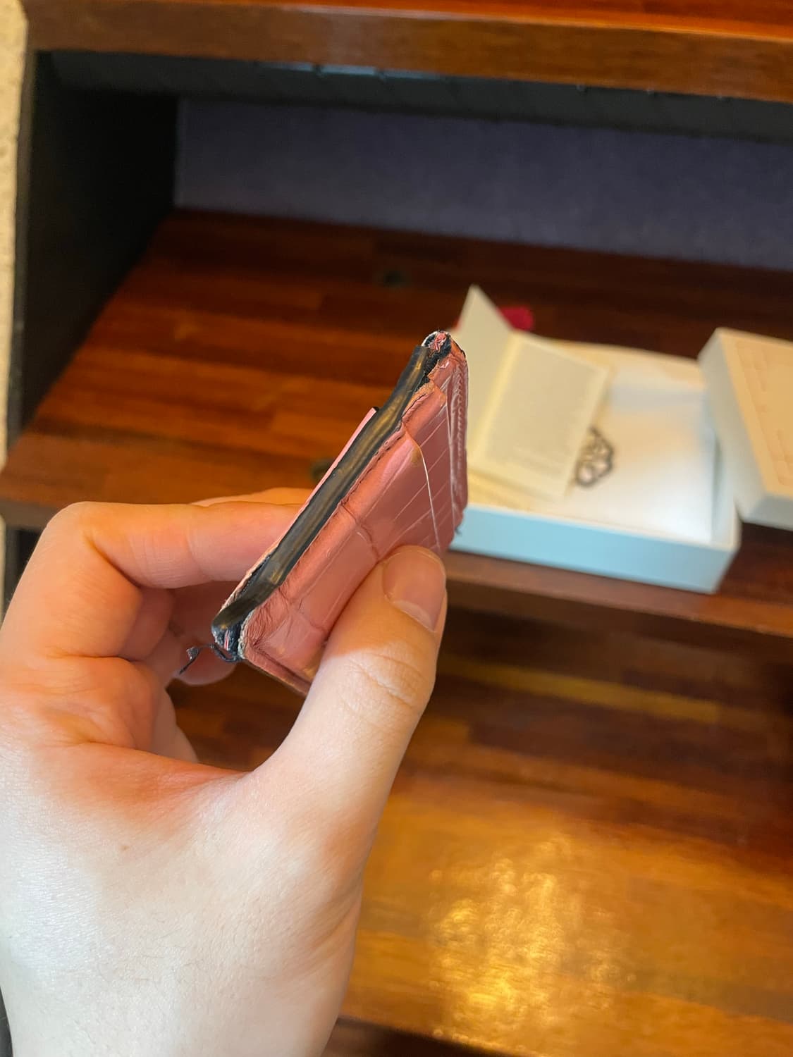 알렉산더 맥퀸 핑크 카드지갑(손상) 풀세트 상품이미지4