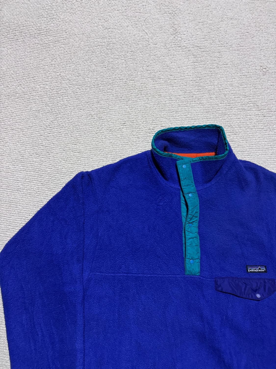 90s USA 파타고니아 신칠라 스냅티 블루퍼플 S 상품이미지3