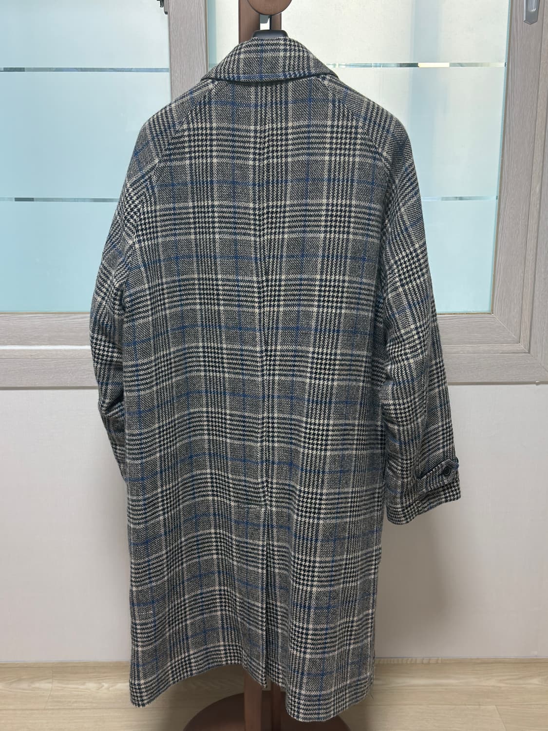 이스트로그 발마칸 코트: 베이지x블루 체크 / L 상품이미지2