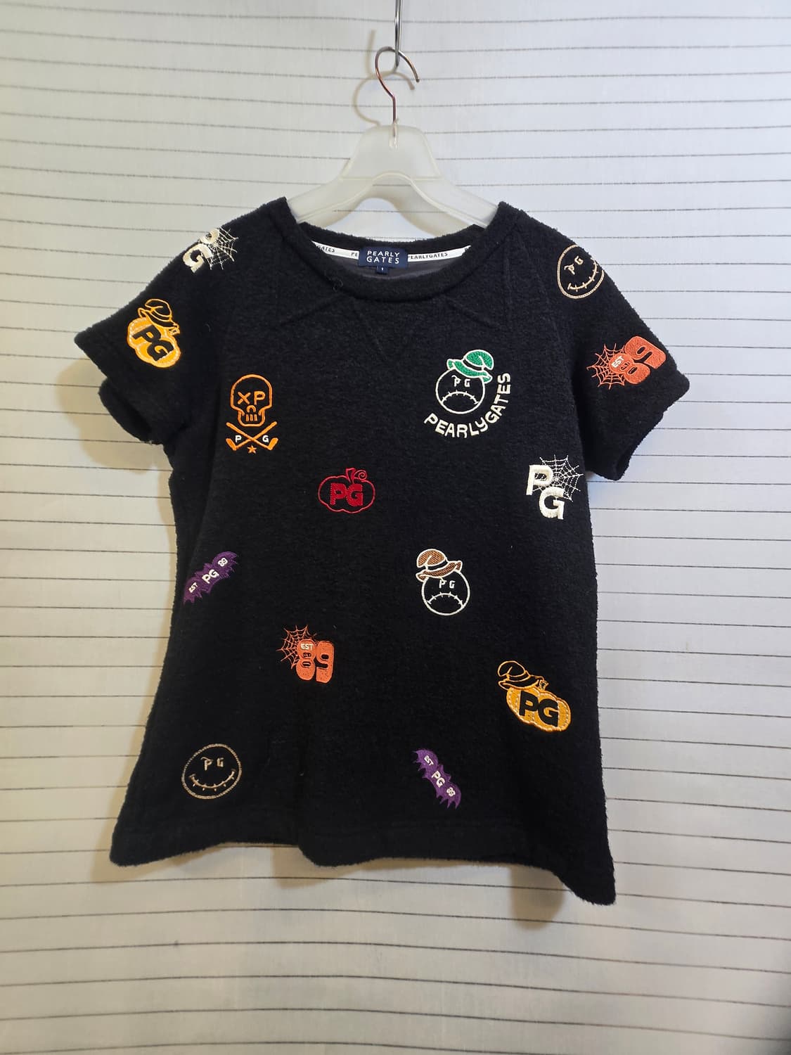 PEARLY GATES 검정색 반팔 티셔츠 상품이미지1