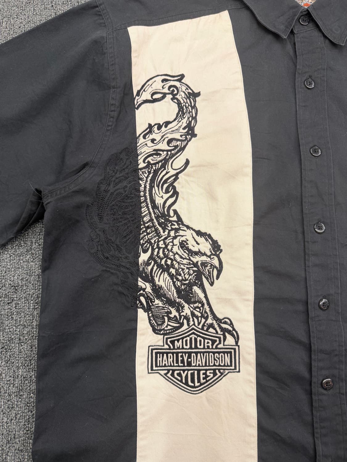 XL) 할리데이비슨 빈티지 이글 자수 반팔셔츠 상품이미지4