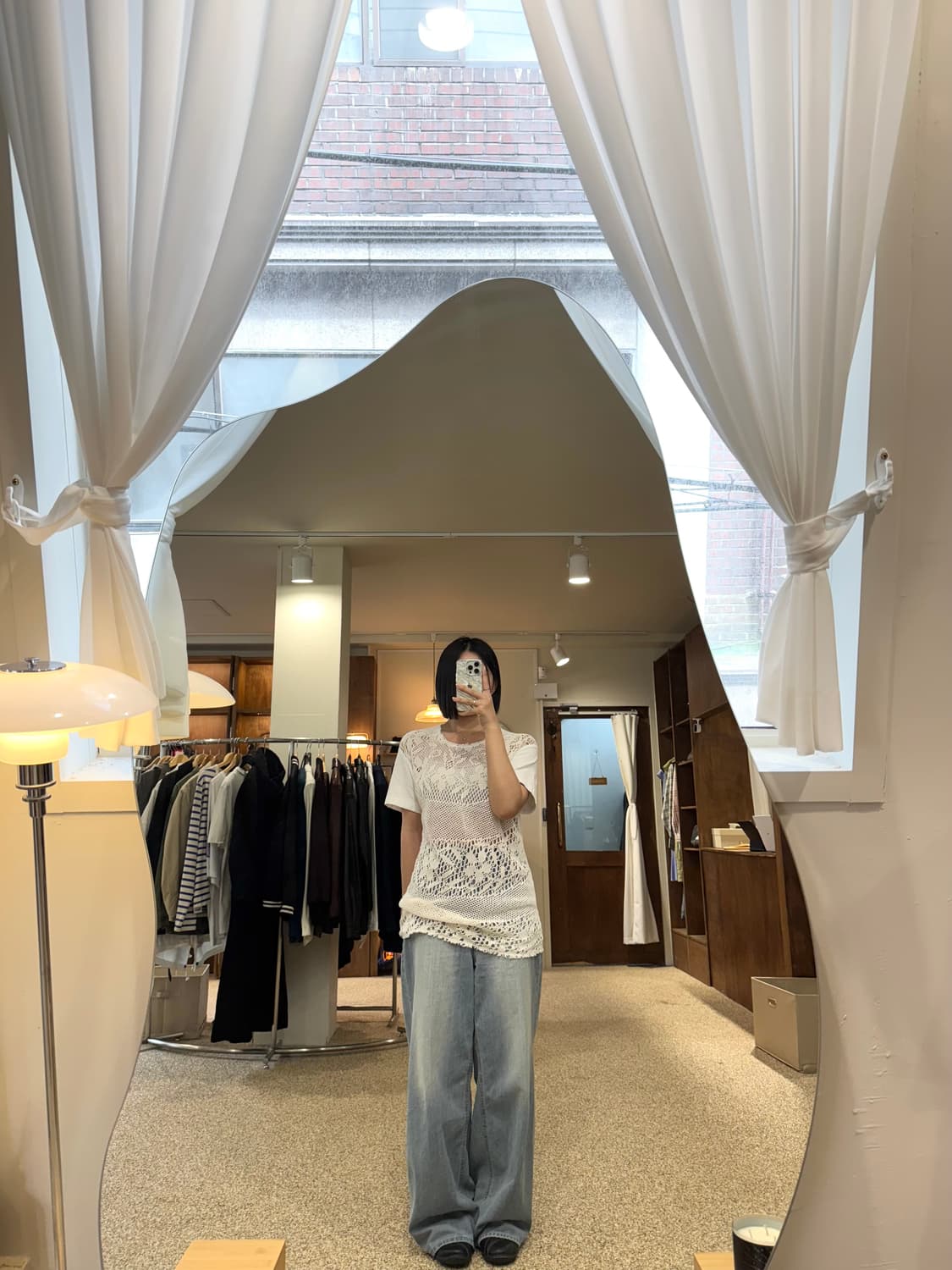 꼼데가르송 옴므 플러스 레이스 오버레이 티셔츠 상품이미지2