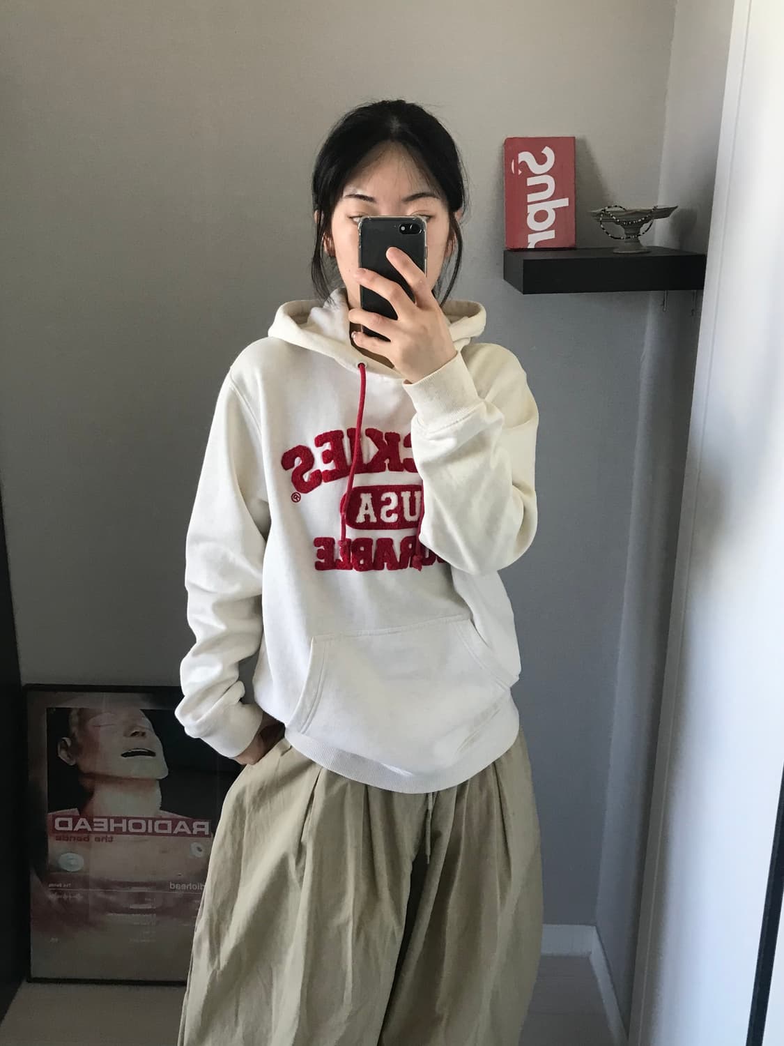 디키즈 오트밀 레드 자수로고 후드티 상품이미지3