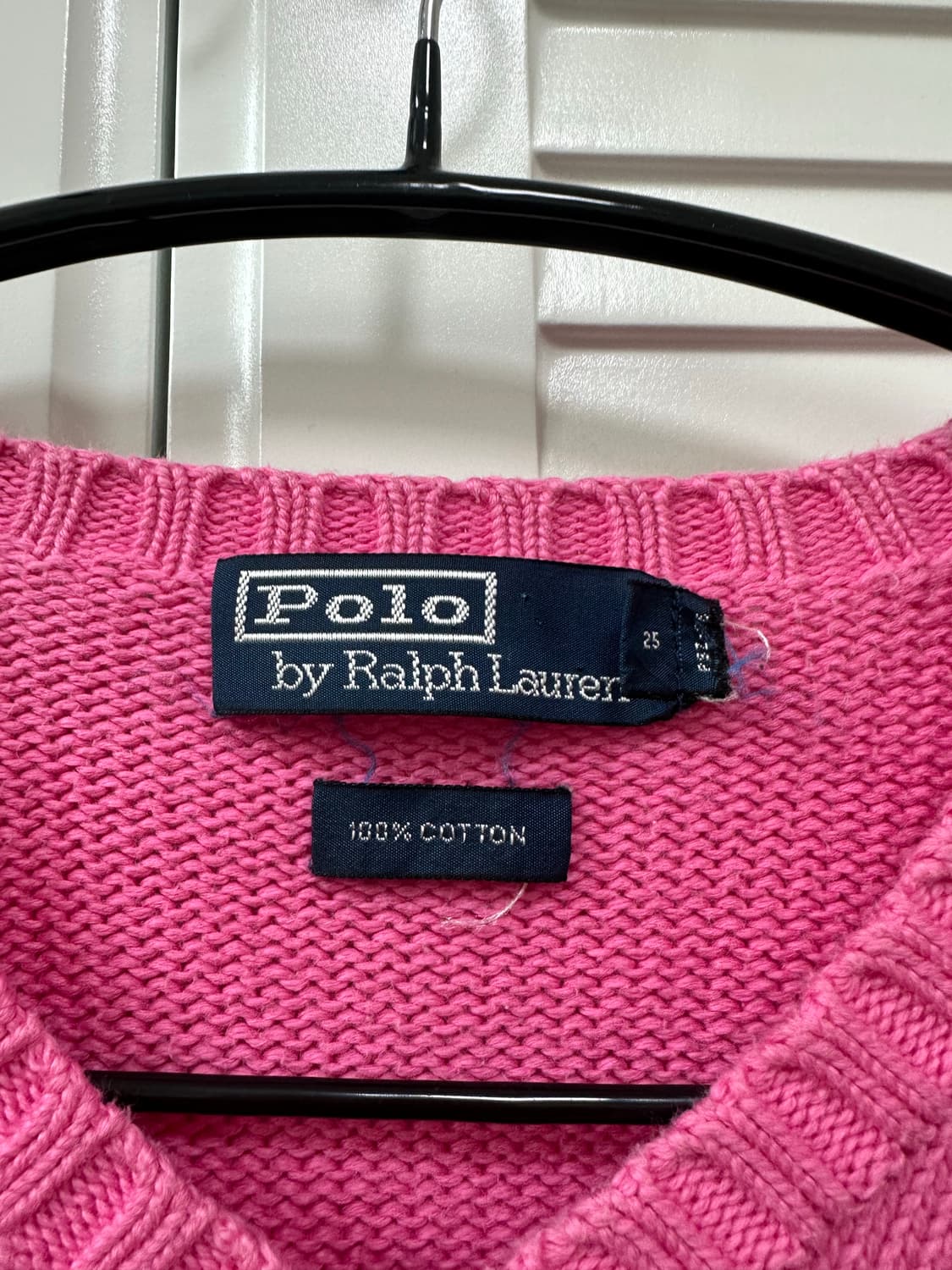 폴로 브이넥 핑크 니트 상품이미지2