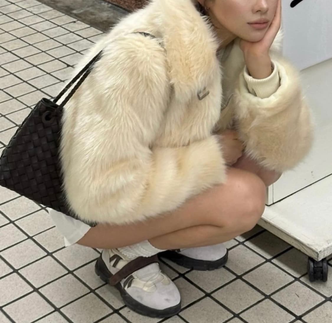 glowny 글로니 리반 퍼자켓 아이보리 상품이미지1