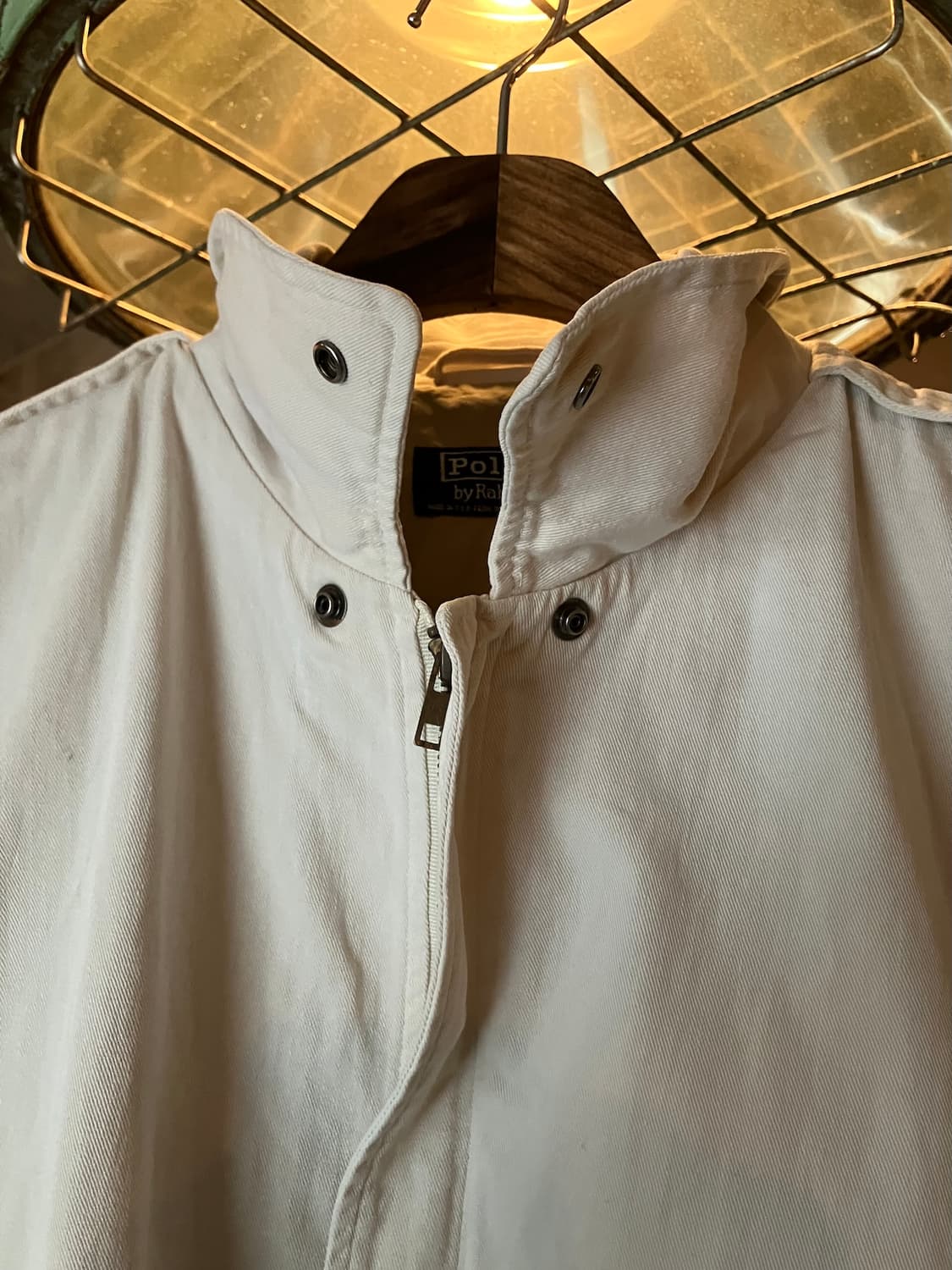 80s USA 빈티지 폴로 랄프로렌 화이트 코튼 A-2 자켓 상품이미지3