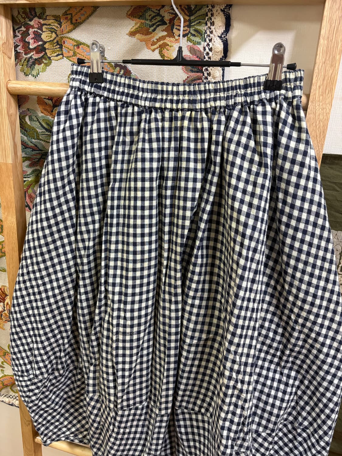 일본 st 모리 체크 벌룬 롱 스커트  상품이미지6