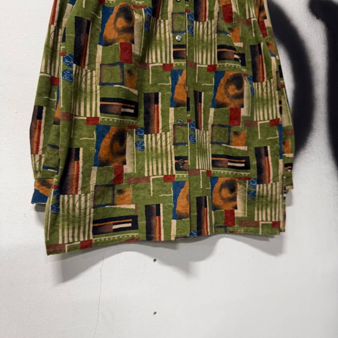 VTG 빈티지 풀 패턴 원포켓 긴팔 셔츠 블라우스 상품이미지4