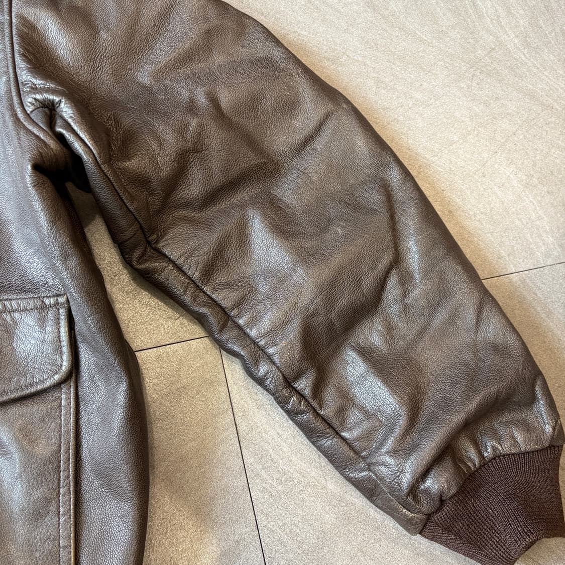 90년대 미국 생산 L.L.bean A-2 레더 자켓 상품이미지8