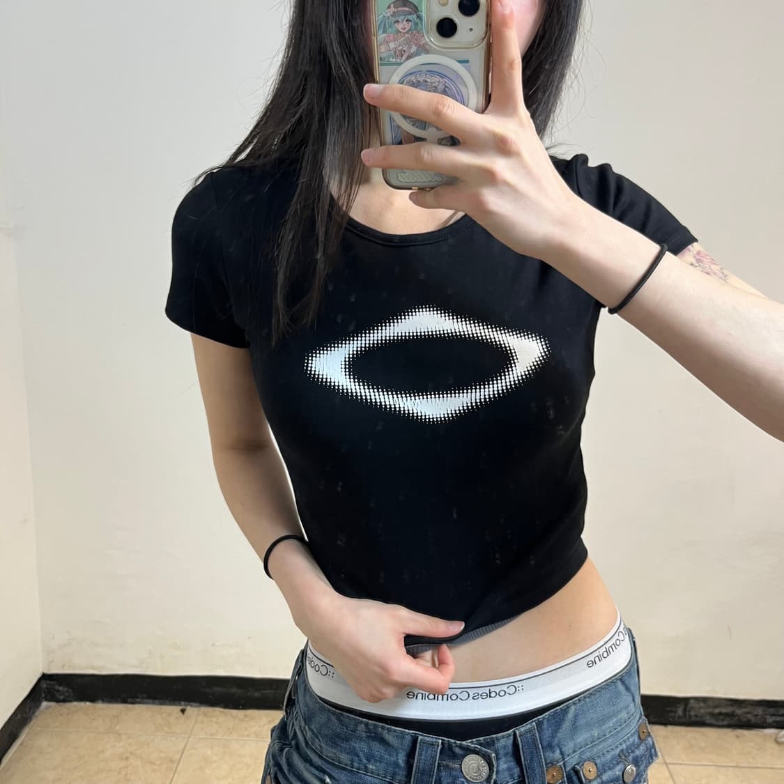 MISCHIEF black rhombus crop tee 상품이미지6