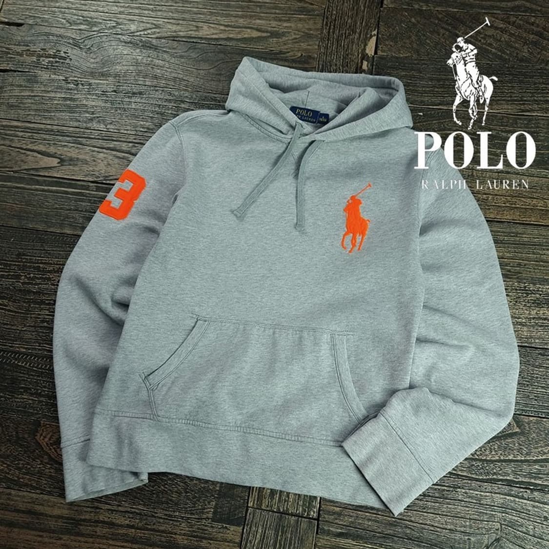 [폴로 랄프로렌] 빅포니 로고 후드티 그레이 M19951 상품이미지1