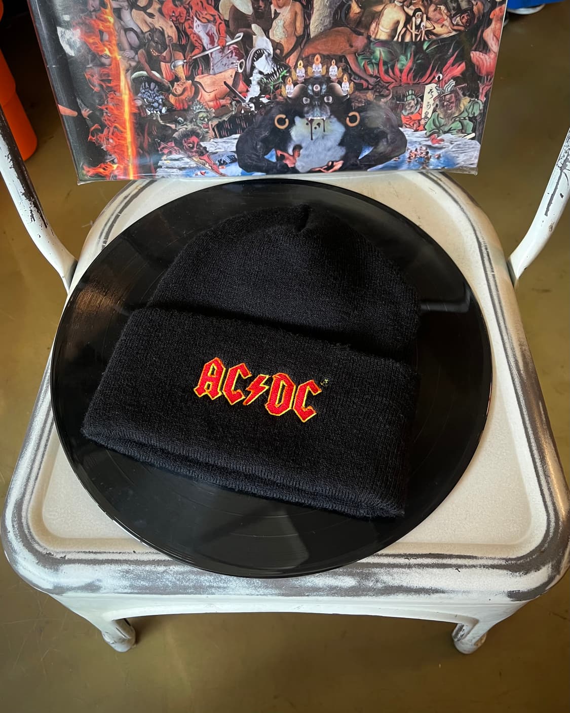 UK Vintage AC/DC Logo Boot Knit Beanie 상품이미지3