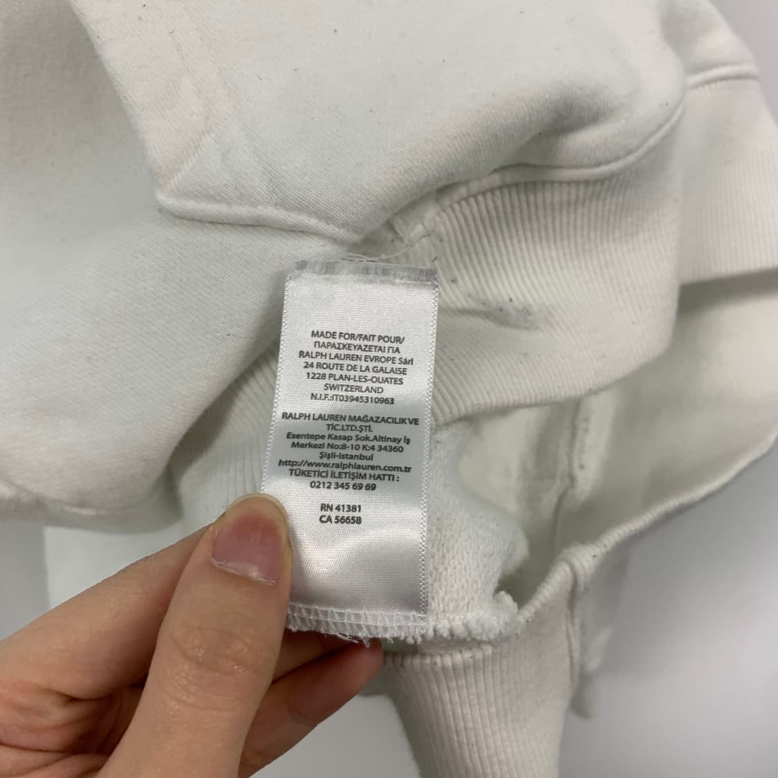 폴로 랄프로렌 신형 스펠아웃 화이트 후드티 상품이미지5