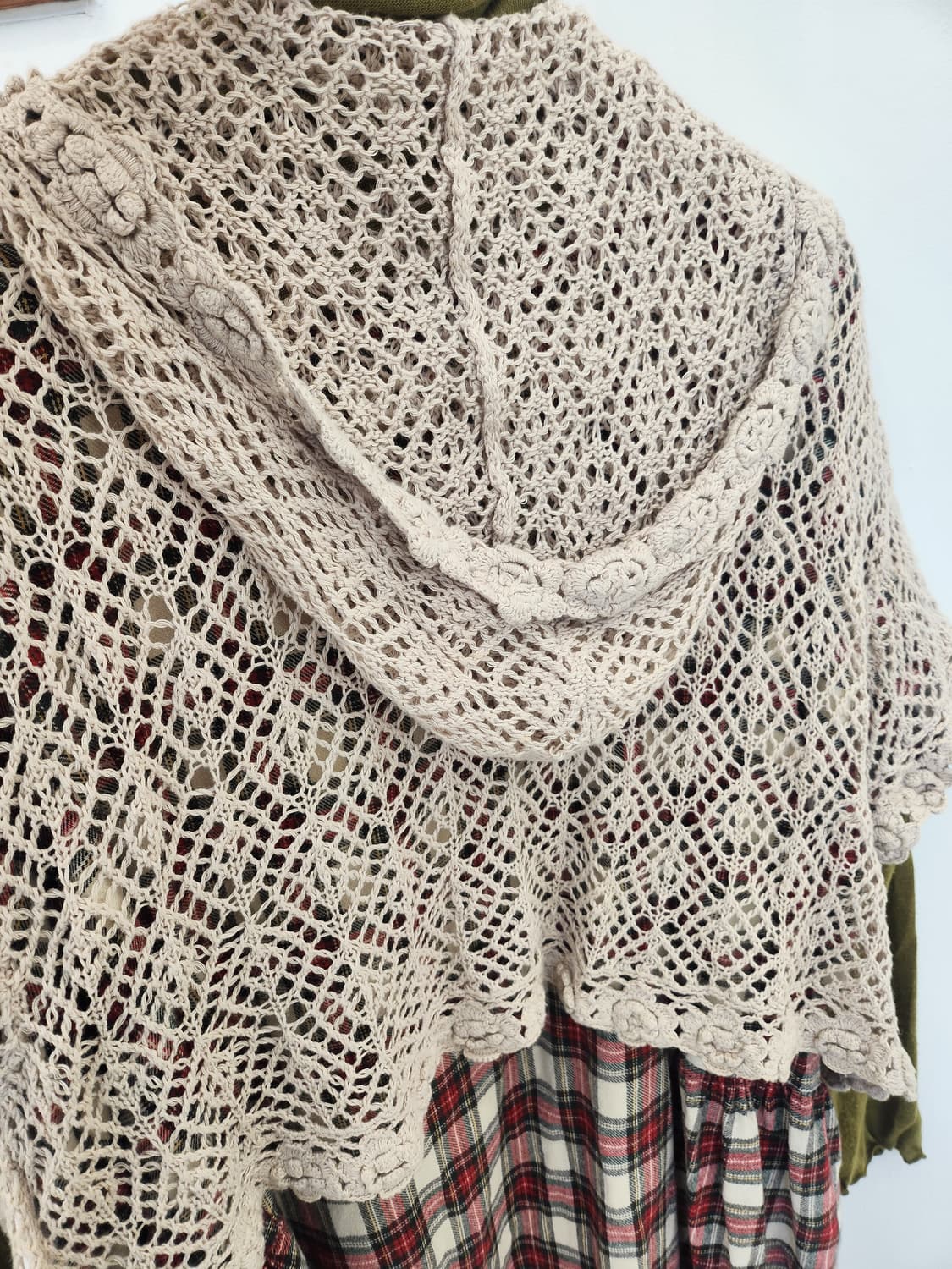 (지구샵)  체크원피스 3종세트 크로셰후드에요~ 상품이미지3